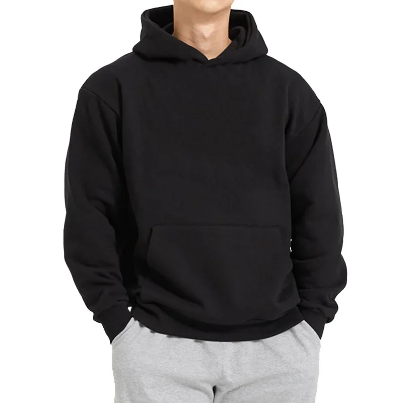 16.9oz 480gsm Heavy Weight Cotton Plus Velvet Hooded Sweater Men Thickened Tight Polar Fleece Pullover Hoodie Women Sweatshirt