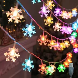 Snowflake LED String Lights - Festive Decoration - 4.5M 30LEDs (Multicolor)