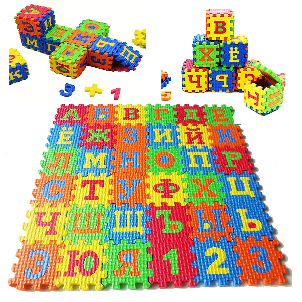 Eva Puzzle Mat S 60/36 Pcs Lettere E Numeri Russi E Mat H Simboli Baby Foam Play Puzzle Mat Giocattoli Educativi Per Bambini