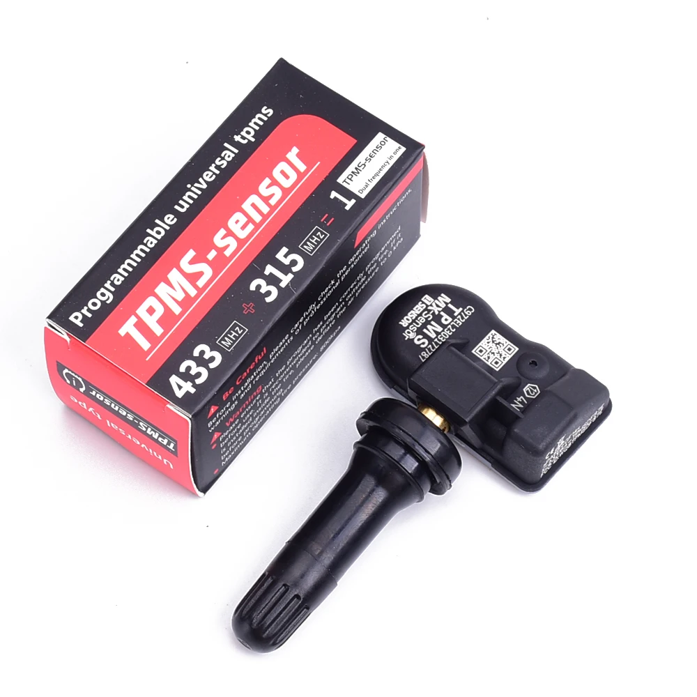 TPMS 센서 MX-센서 2 in 1 TPS218 금속 고무 스템 프로그래밍 가능 나사식 타이어 압력 모니터링 센서 TS408 TS600 TS508