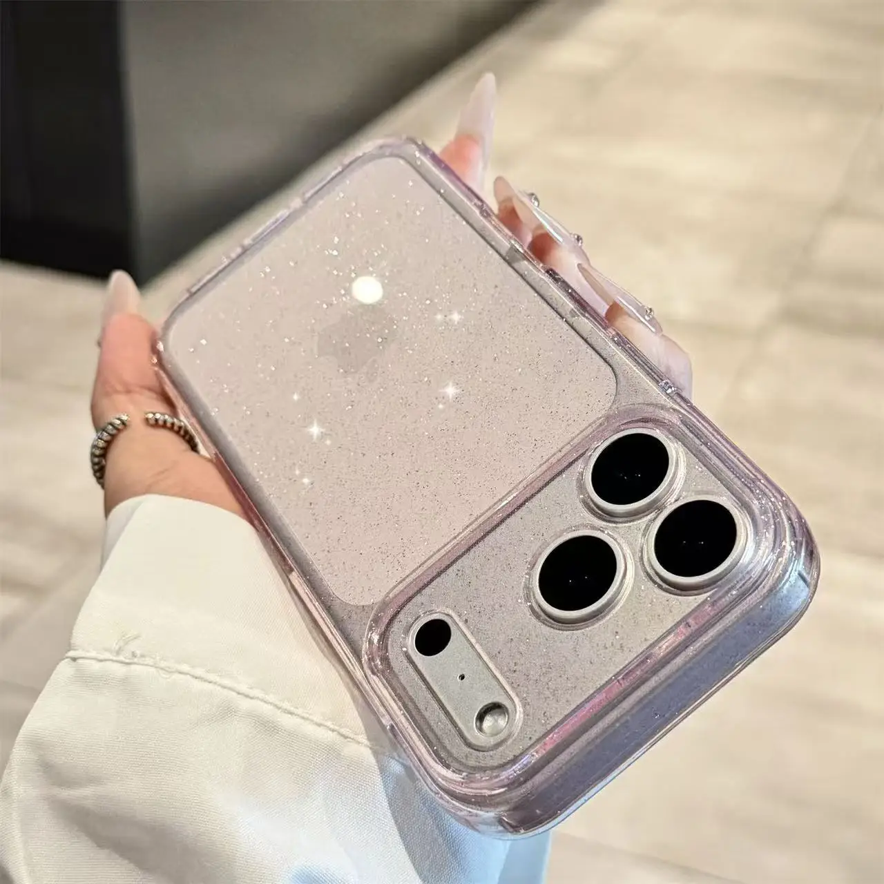 Luxury Bling Glitter Silicone Clear Phone Case with Transparent Soft TPU Cover