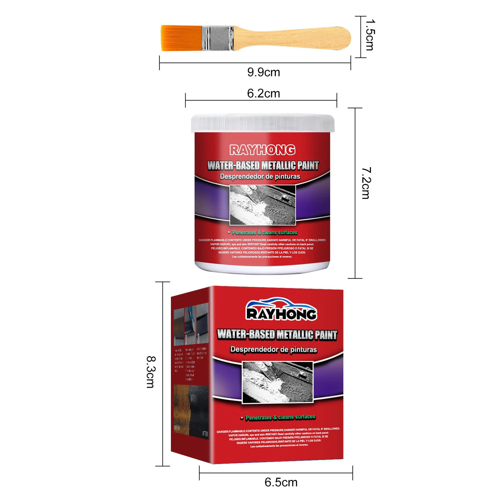 100g Metal Rust Remover Rust Converter Car Metallic Paint with Brush for Car Chassis Converter for indoor outdoor