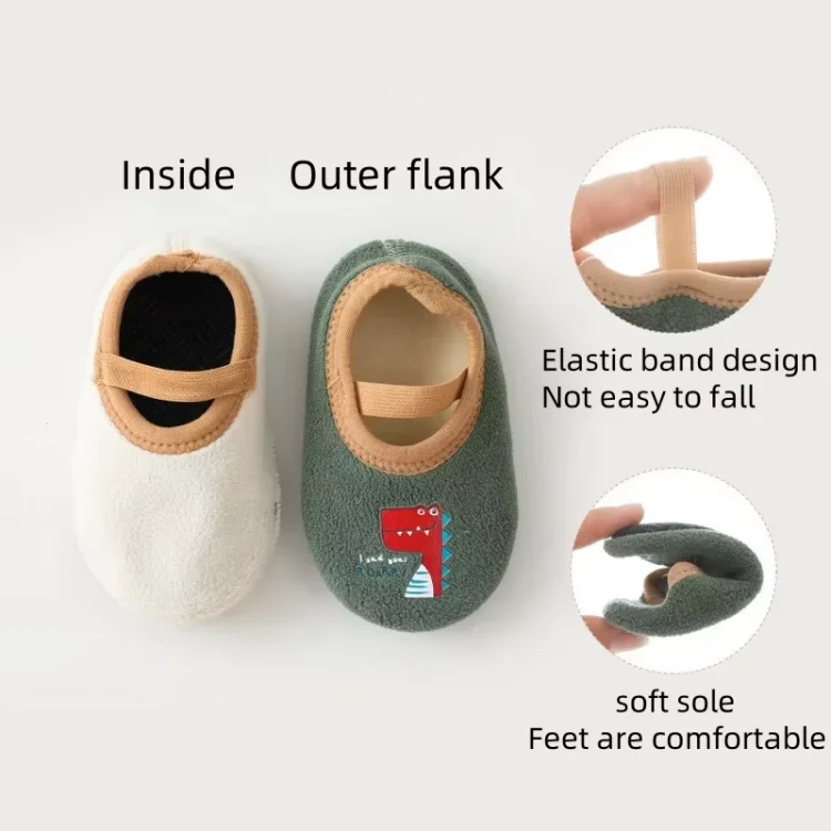 Infant Krippe Boden Schuhe Mit Gummi Sohle Anti-slip Neugeborenen Baby Jungen Mädchen Erste Wanderer Herbst Winter Indoor Outdoor hausschuhe – Detail 7