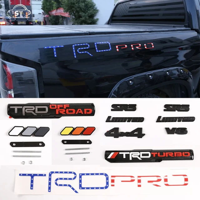 Car Side Fender,Rear Trunk Emblem,V6 4x4 SPORT Badge Decal,3D Decoration  Sticker,For Toyota TUNDRA Sequoia Tacoma,TRD LOGO Racin - AliExpress