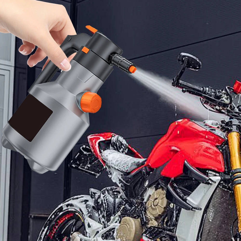2L Electric Foam Sprayer Car Wash Foam Sprayer Battery Powered Cordless Foaming Spray Rechargeable for Home Garden