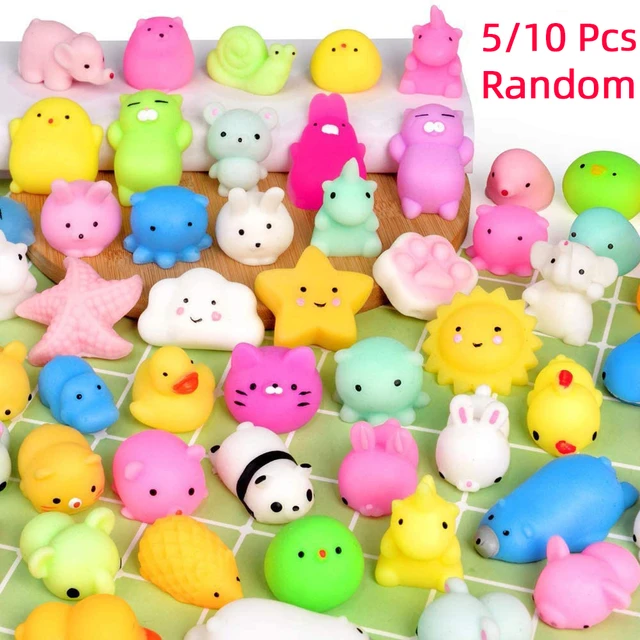 25 Squishy Mochi Squishy Toys Glitter Glow in the Dark Mini Cute