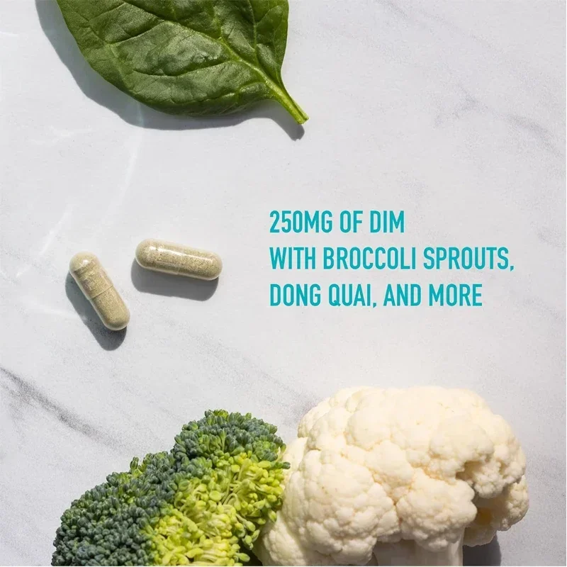 DIM Female Hormone Balance Relieve Menopausal Heat and Night Sweat 60 Capsules Estrogen Metabolic Supplement Gluten Free