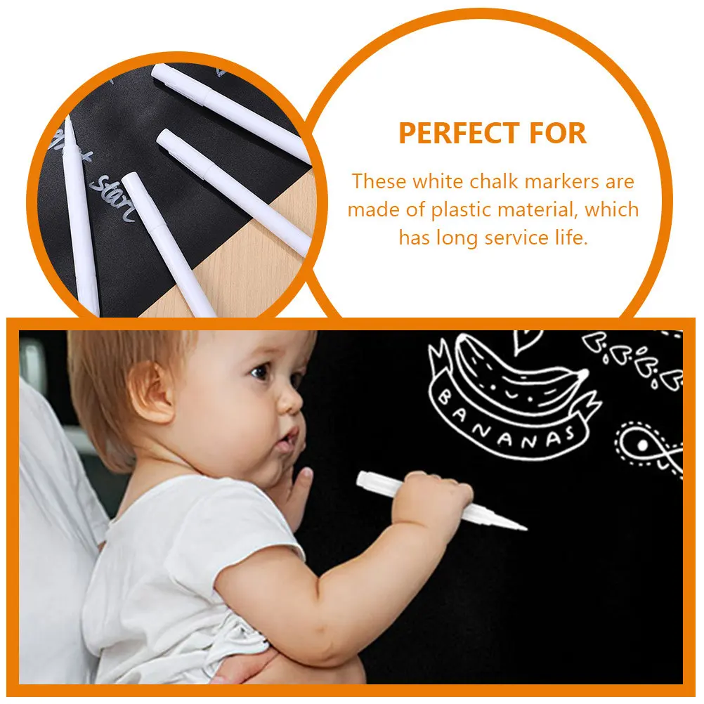 10Pcs 소형 액체 분필 마커 유리 창 거울 벽 학교 사무실 그림 그리기에 대 한 흰색 지울 수 있는 칠판 쓰기 펜