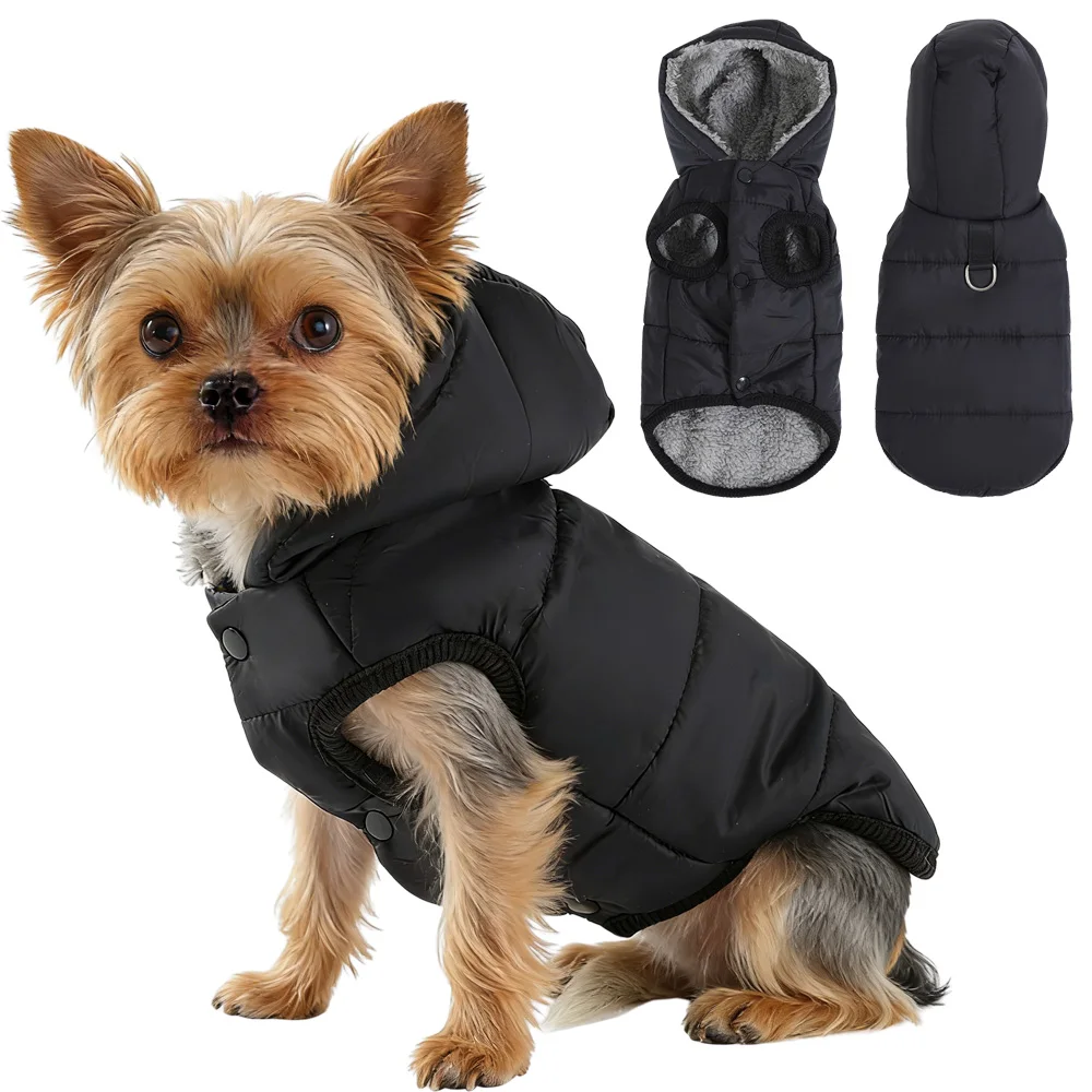 Windproof Hooded Dog Jacket Coat For Small Medium Dogs Cats Winter Warm Puppy Clothes with D-ring French Bulldog Pet Overalls Windproof Hooded Dog Jacket Coat For Small Medium Dogs Cats Winter Warm Puppy Clothes with D-ring French Bulldog Pet Overalls