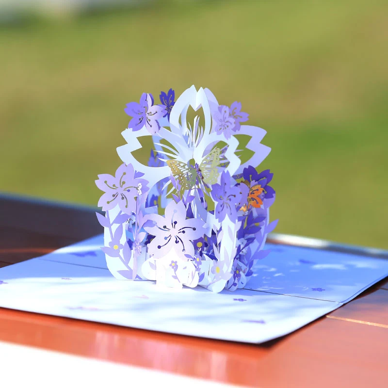 3D Cherry Blossoms Pop Up Greeting Card, Valentine's Day, Wedding Invitation, Girlfriend, Anniversary, Peace Card, Birthday Gift