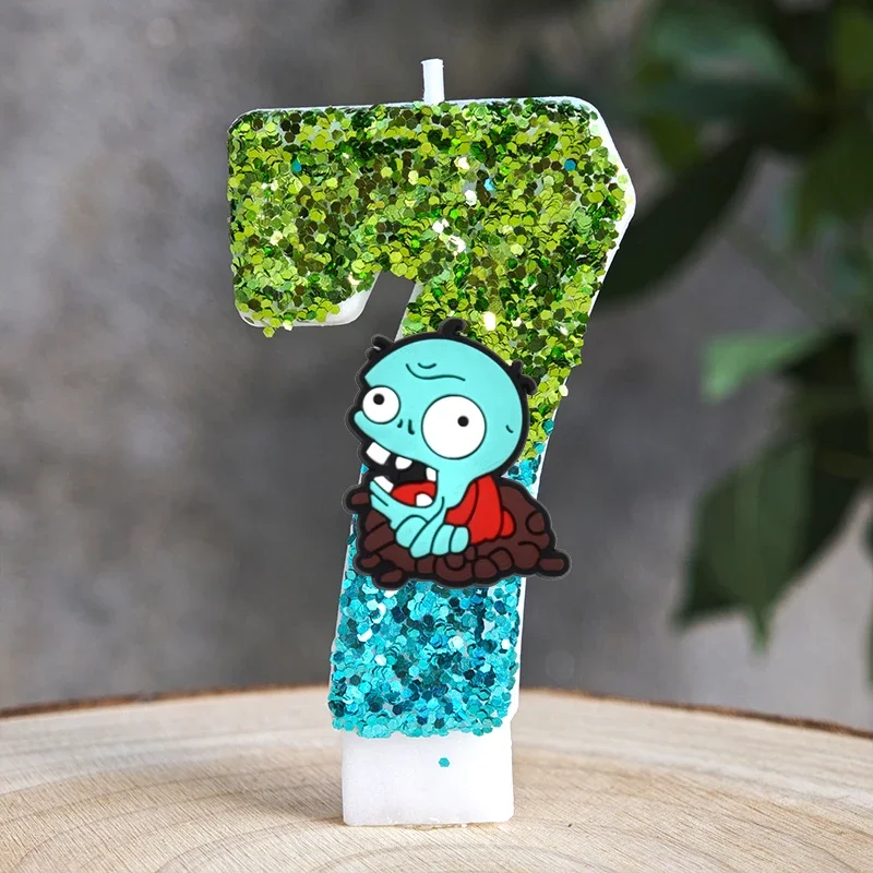 Pflanze vs. Zombie Kerzen Anime Spiel Digital Kinder Geburtstag Kuchen Dekorieren Baby Dusche Party Zubehör Geschenke Liefert – Detail 20