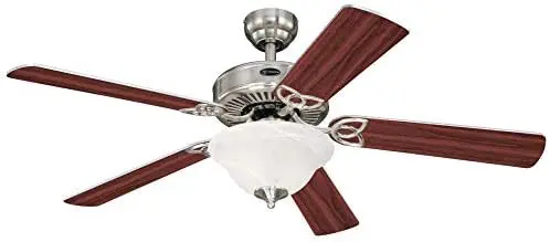 Lighting 7234900 Vintage II Indoor Ceiling Fan with Light, 52 Inch, Brushed Nickel