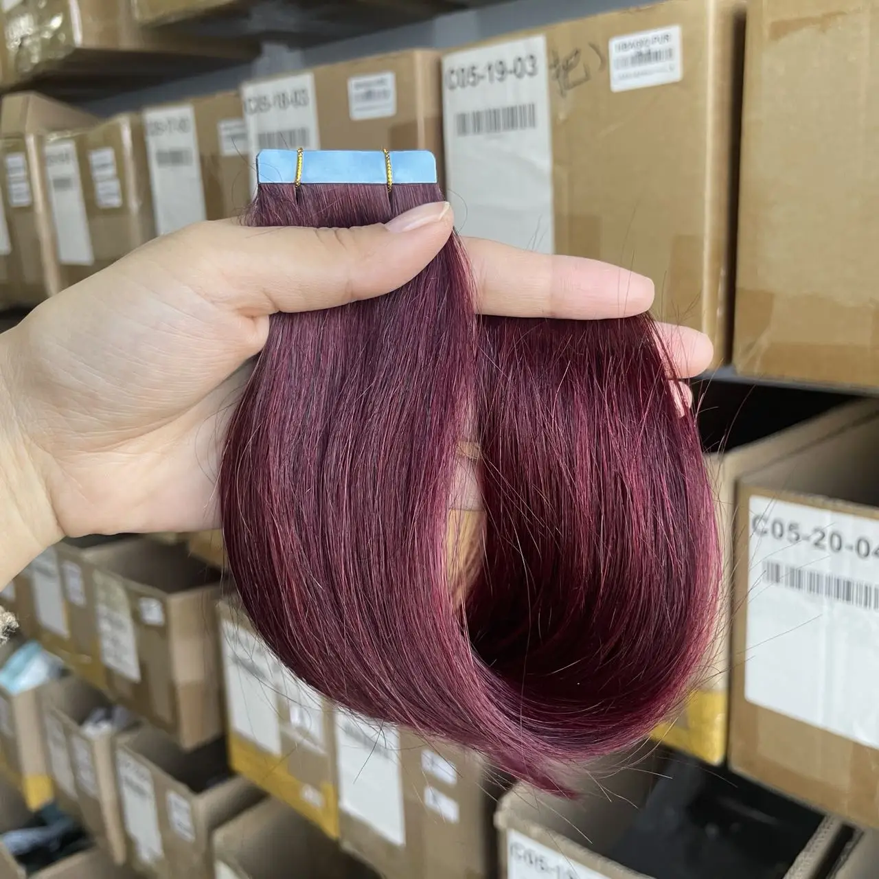 99J# Real Human Hair Tape In Hair Extensions 20pcs/pack Natural Straight Remy Tape 12-20 inches 30g