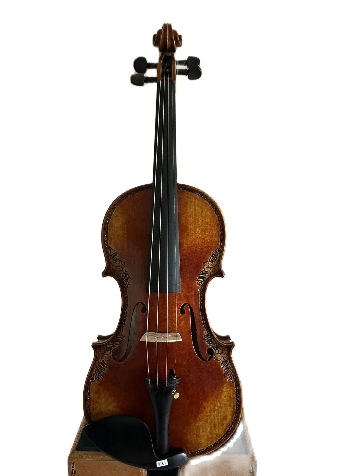 4/4 size Violin solid flamed maple back spruce top hand carved nice sound K3161