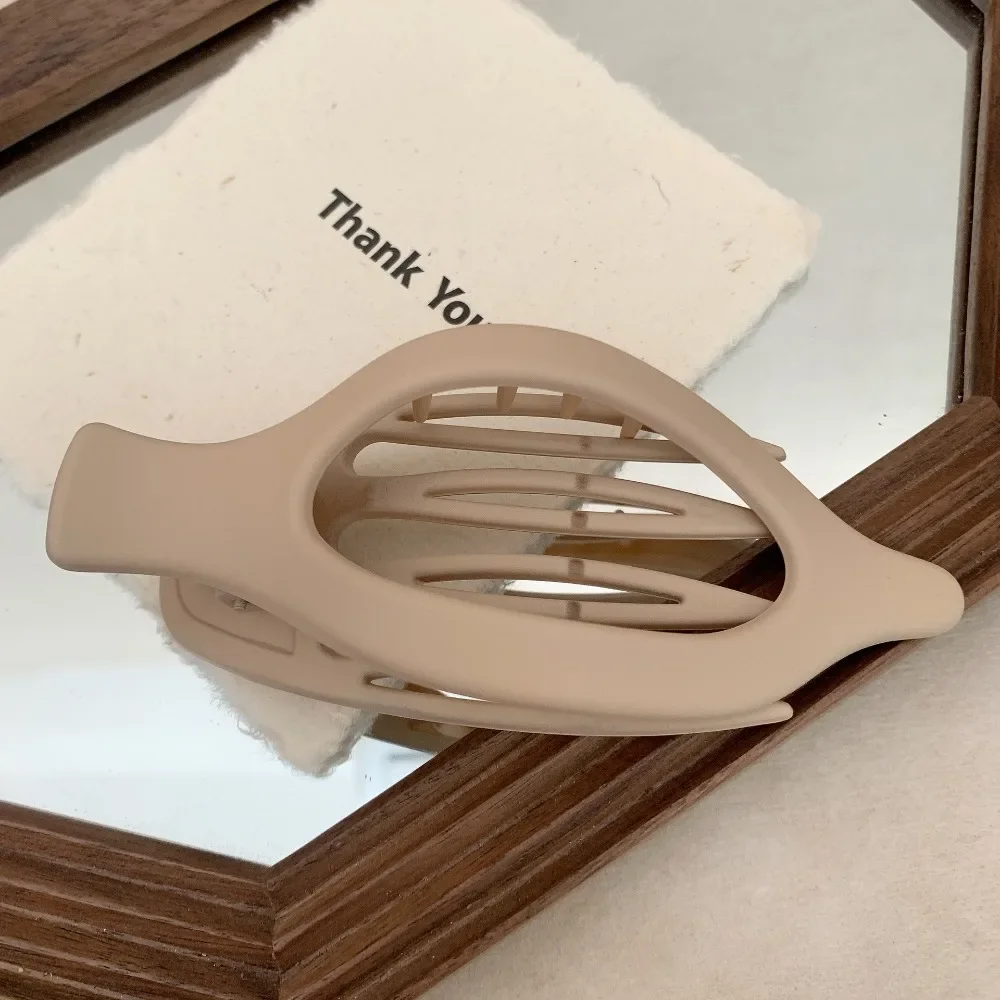 Große matte Haarklammern aus Kunststoff für Frauen, dicke Haar-Accessoires, modische neutrale Farbe, Herbst-Winter-Entenschnabel-Clip 2024 – Detail 7