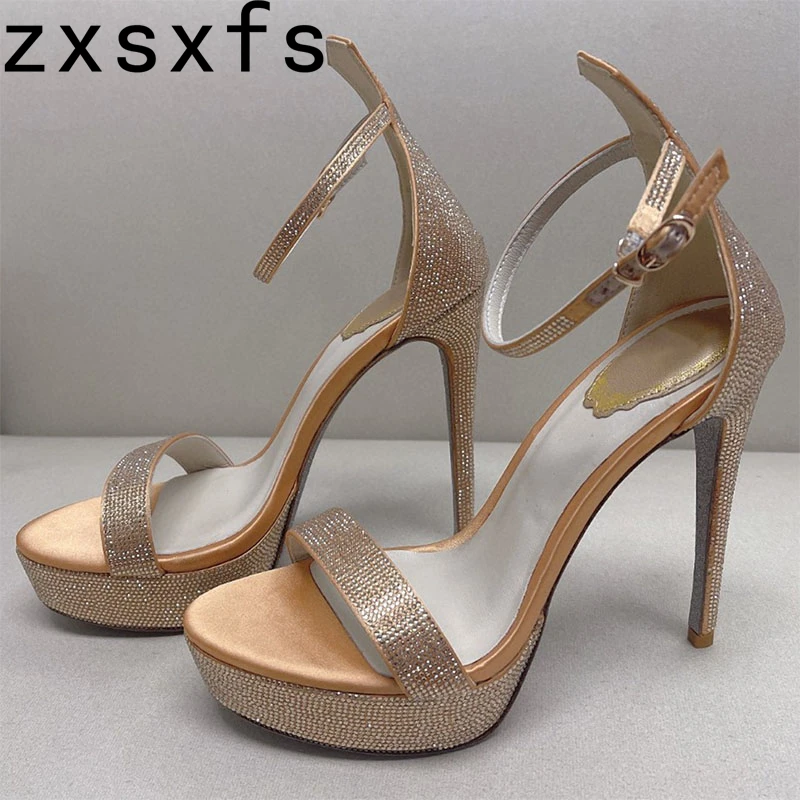 

Sexy Crystal High Heels Sandals Women Pointy Toe Party Shoes High Heels Gladiator Stiletto Summer Fashion Crystals Shoes Woman