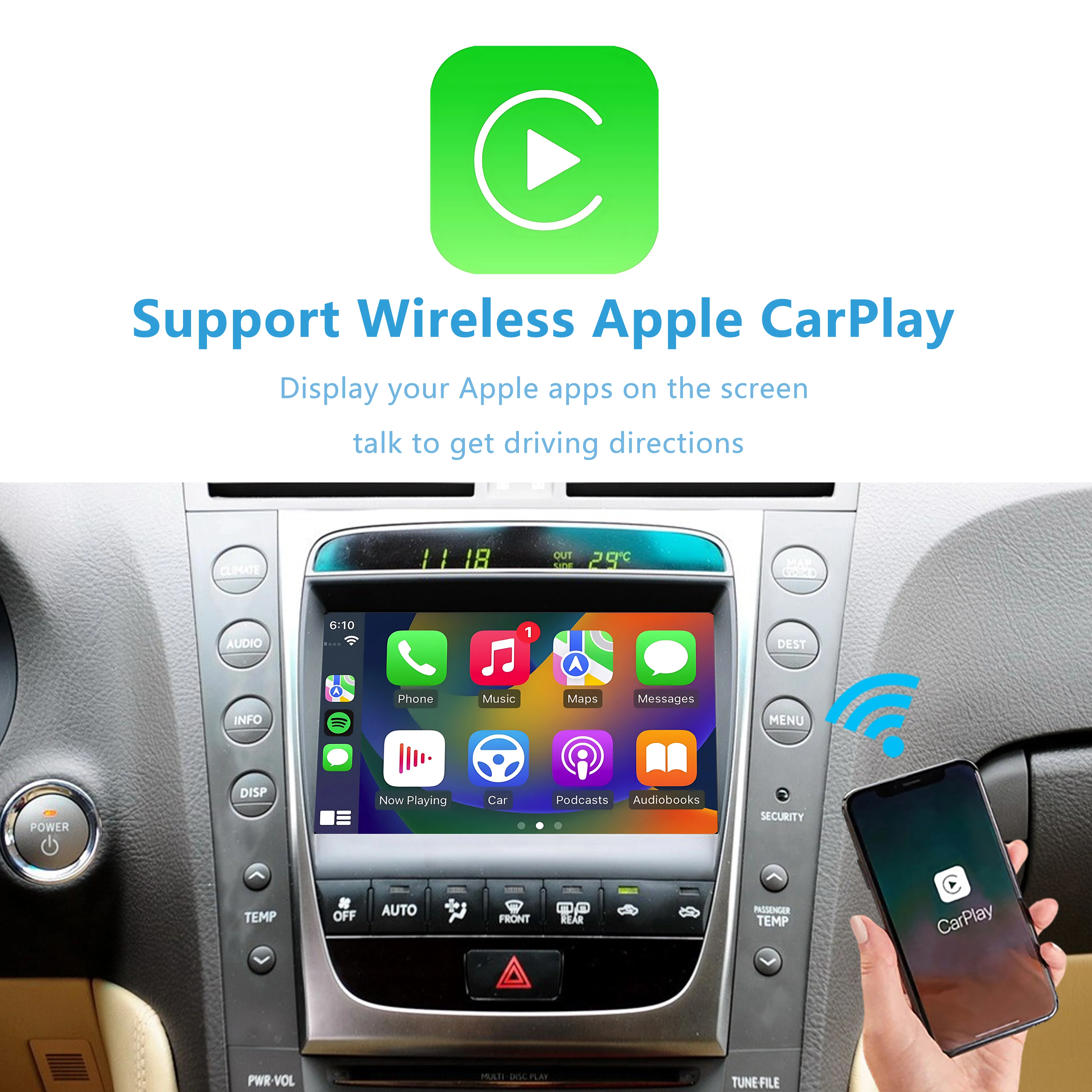 【新品未使用】Carplay Android Auto レクサスGS Apple CarPlay for LEXUS GS 2006-2009 Retrofit Wireless