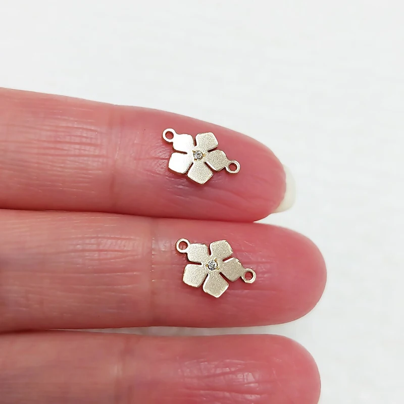 Pflaumenblüten-Verbindungs-Charm, 14 Karat Gold gefüllt, Schmuck für DIY-Armbänder, Halsketten, Schmuckherstellung, anlaufgeschützte Schmuckzubehör – Detail 10