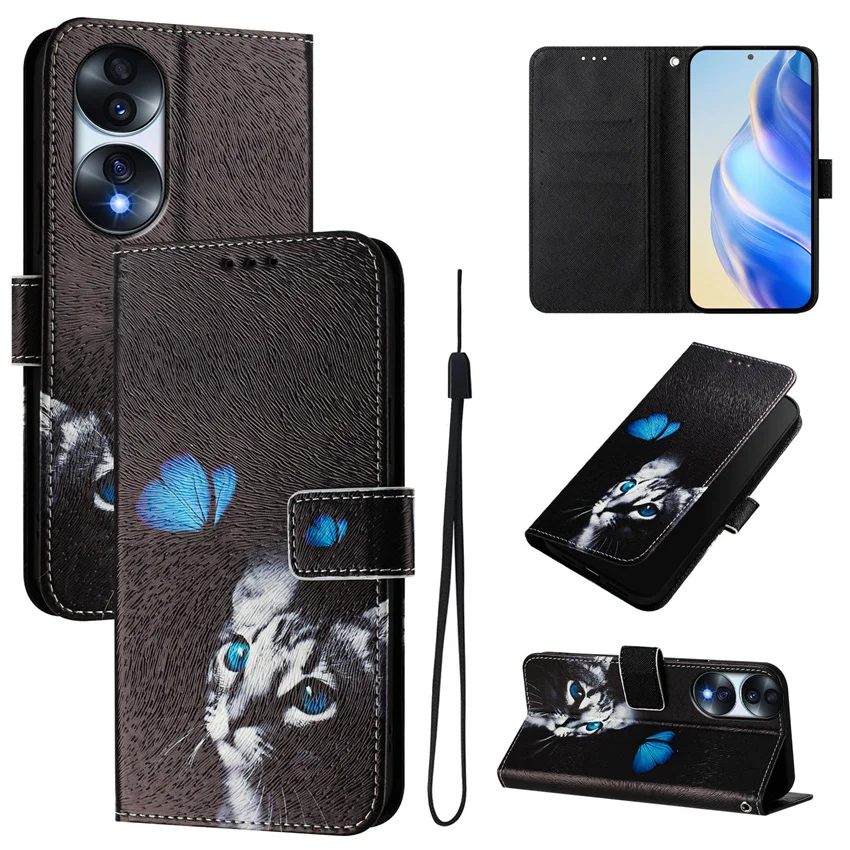 Phone Case Honor 90 70 Lite Pro Smart 5G Card Slot Wallet Flip Cases Protective Cover