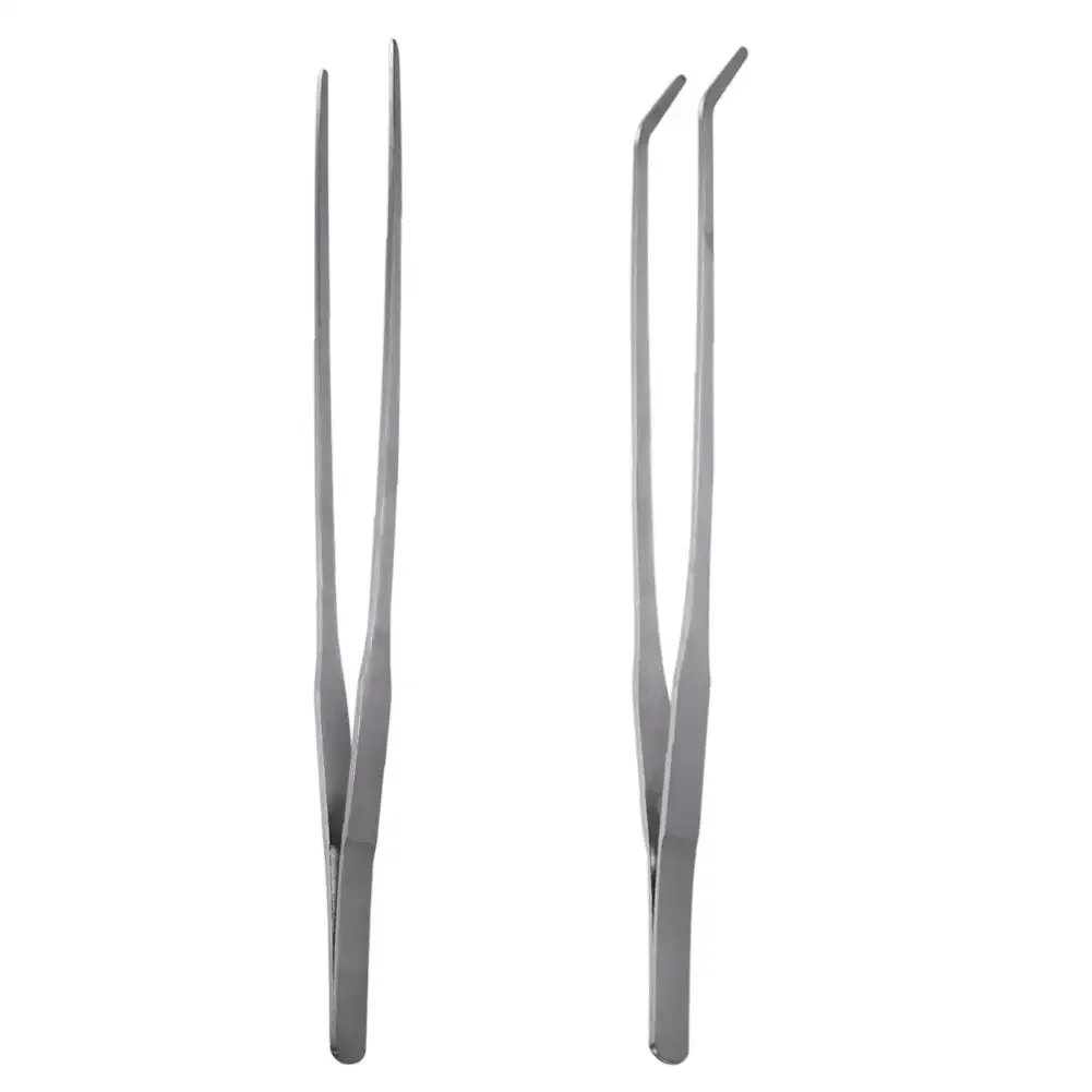 Aquarium Tweezers Stainless Steel Aquarium Tweezers Pliers Fish Tank Plant Aquascape Tools Straight Curved Forceps Clip Aquatic Feeding Tongs 27cm