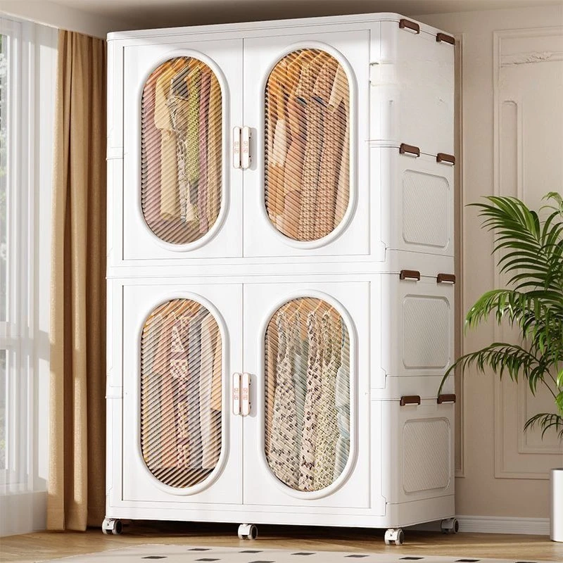 Extra Large Thick 105cm Simple Adult Wardrobe Folding Clothes Storage Cabinet Plastic Closet Organizer Box Design Style Look