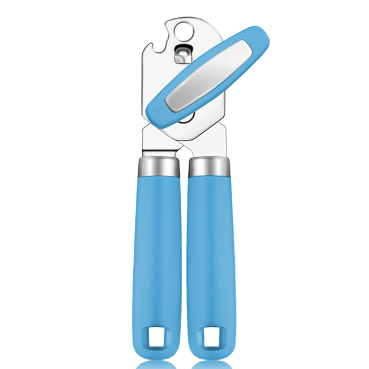 Heavy Duty Ergonomic Can Opener with Smooth Edge Design and Built-in Bottle Opener