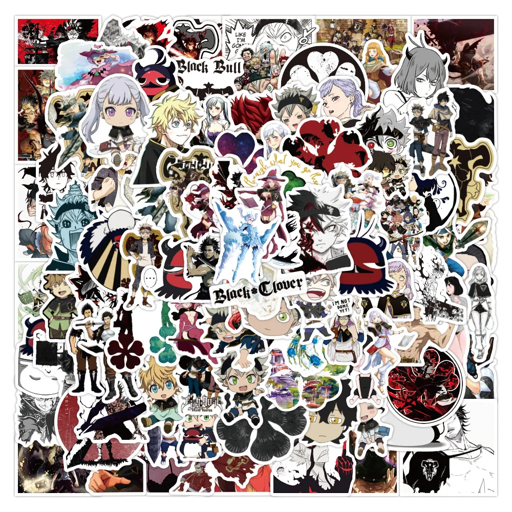 

100 Pcs Anime Black Clover Stickers Graffiti for Laptop Motorcycle Skateboard Luggage Guitar Waterproof Decal Sticker Toys