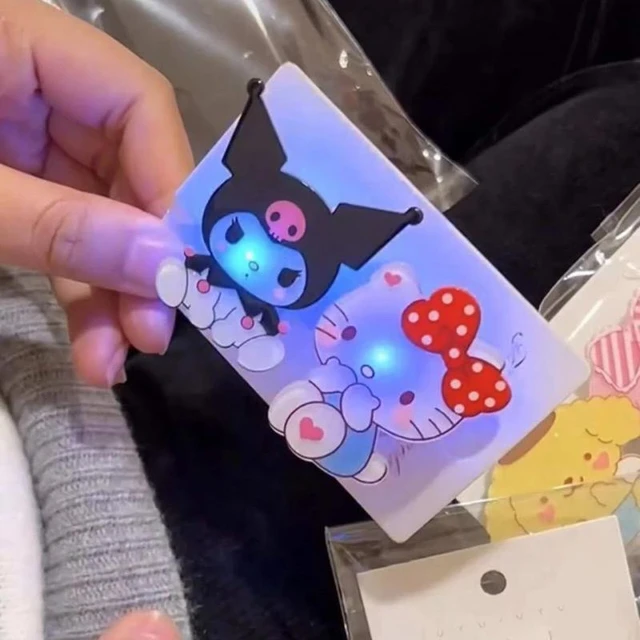 New Melody Kuromi Glow Hairpin Kawaii Duckbill Clip Hello Kitty