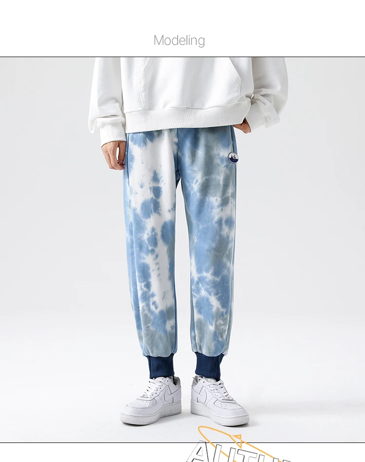 Tie Dye Sweatpants Men Harajuku 100% Cotton Comfortable Pants Joggers 2021 New Arrivals High Quality Street Trend Track Pants blue harem pants