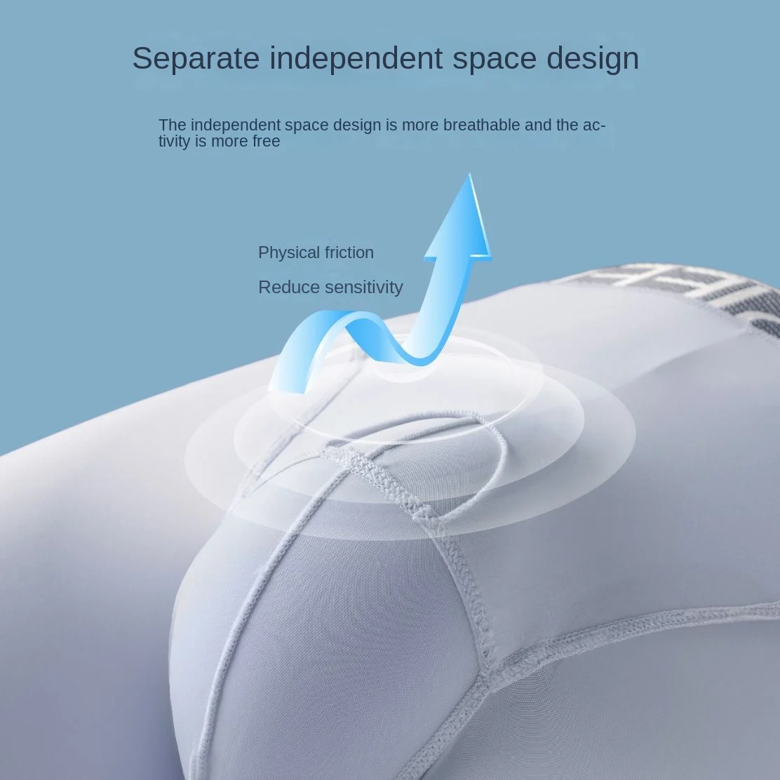 Ice Silk Anti-Wear Leg Separation Men's Running Sports Lengthened Underwear Breathable Quick-Drying plus Size Seamless Boxers