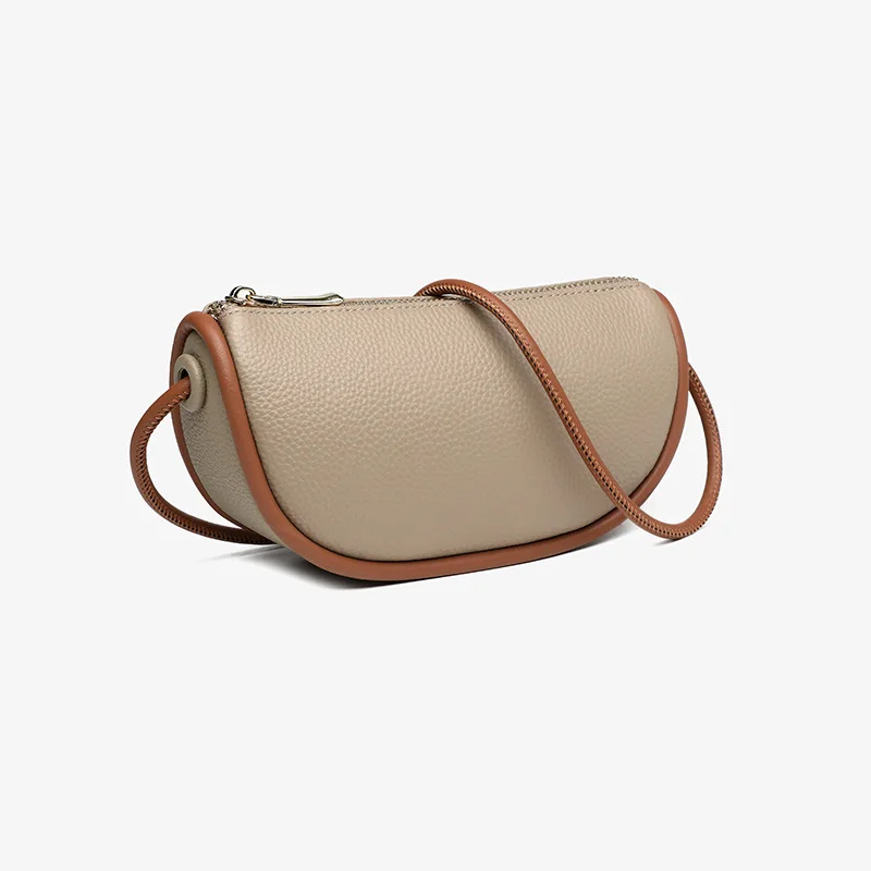 

New niche design leather underarm bag, simple and versatile, cross body casual bag, top layer cowhide dumplings