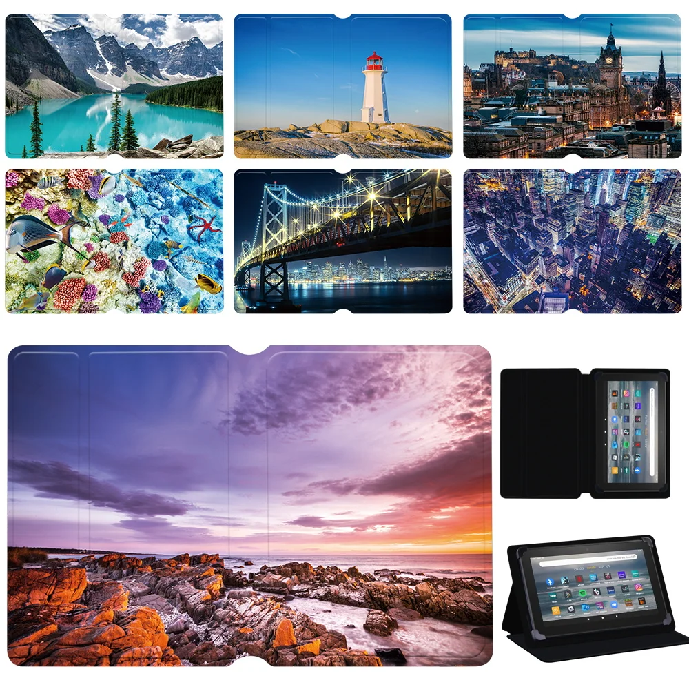 Folding Stand Pu Shell Cover For Fire 7 12Th Gen 2022/Hd 10 Plus/Hd10/Fire 7/8 Cases View Series Kindle 10Th Tablet Case