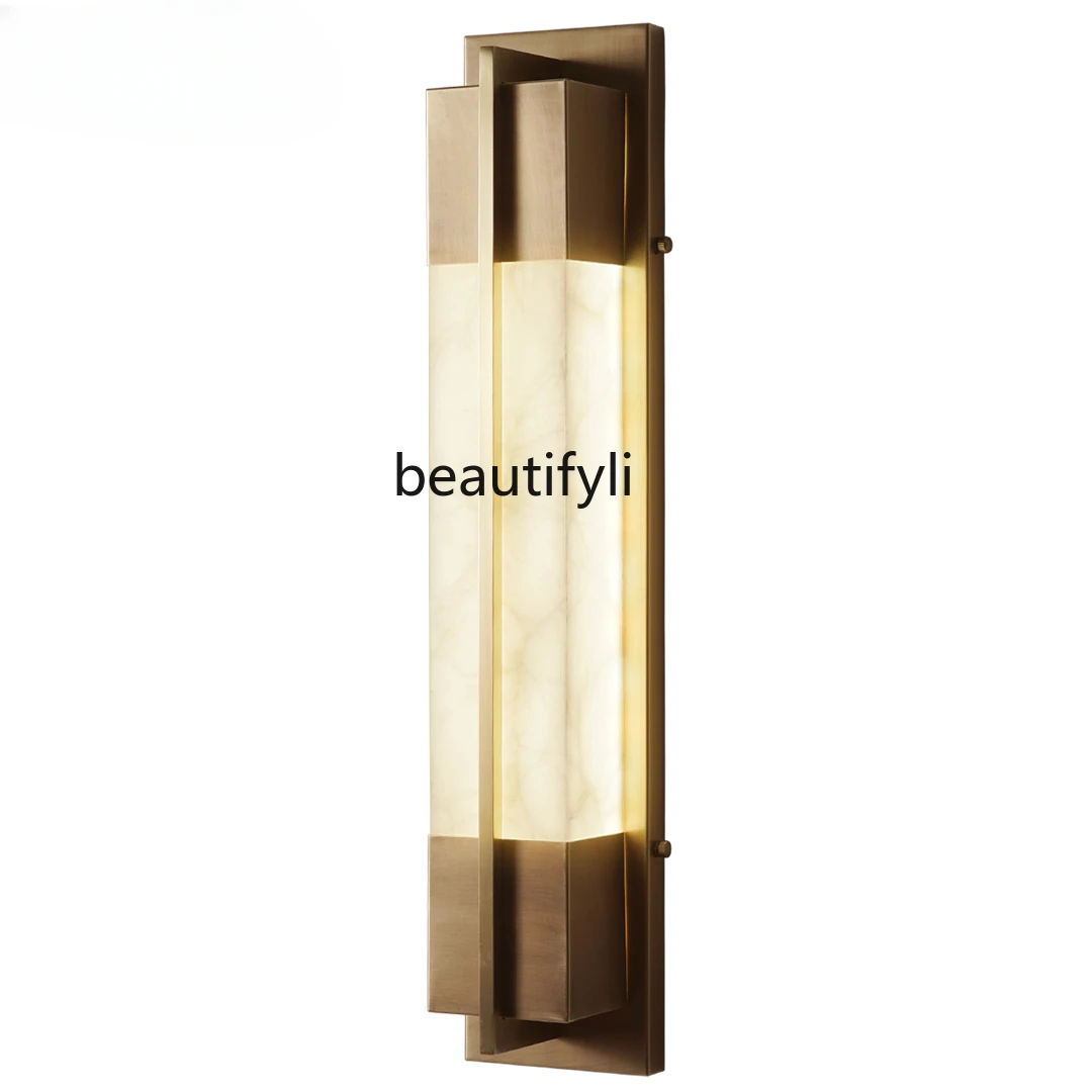 

Copper Wall Lamp Retro Living Room Television Background Wall Scagliola Garden Landscape Column Wall Lamp