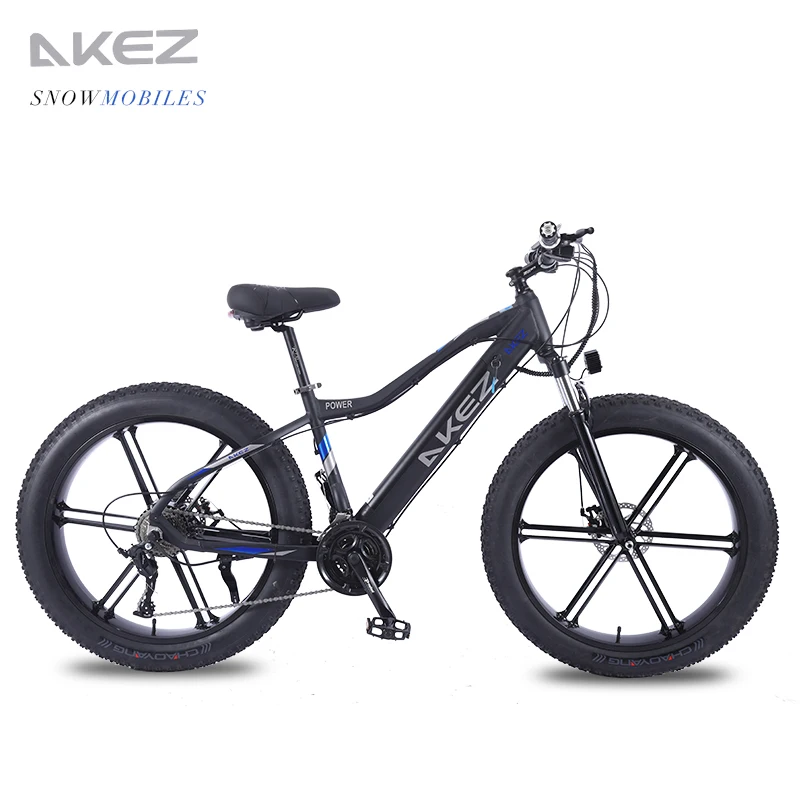 Akez Land Cruiser 48V10AH750W Power Bike 27 Fat Snow Crossing Road Bike 26*4.0-inch Fat Tires Aluminum Mountain