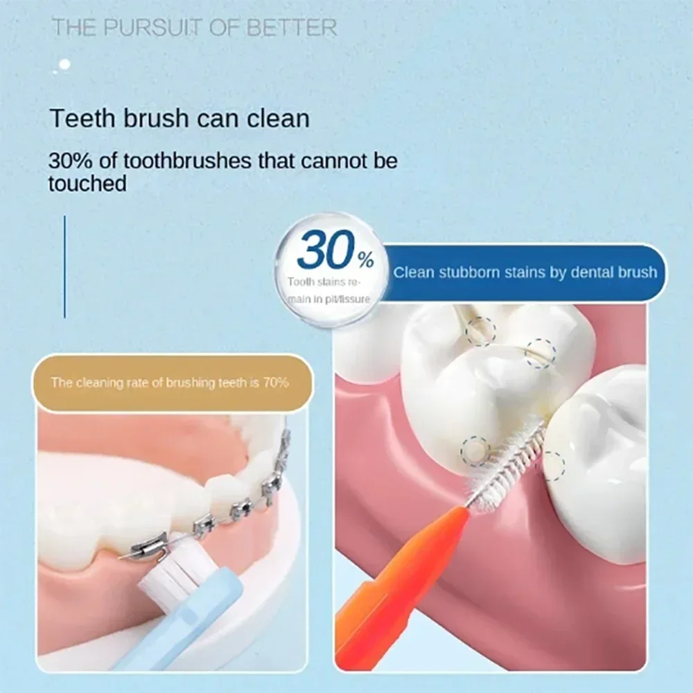 Removes Food And Plaque Better Teeth Hygiene Tool Oral 60Pcs Interdental Brushes Health Care Tooth Push-Pull Escova_voghion.com
