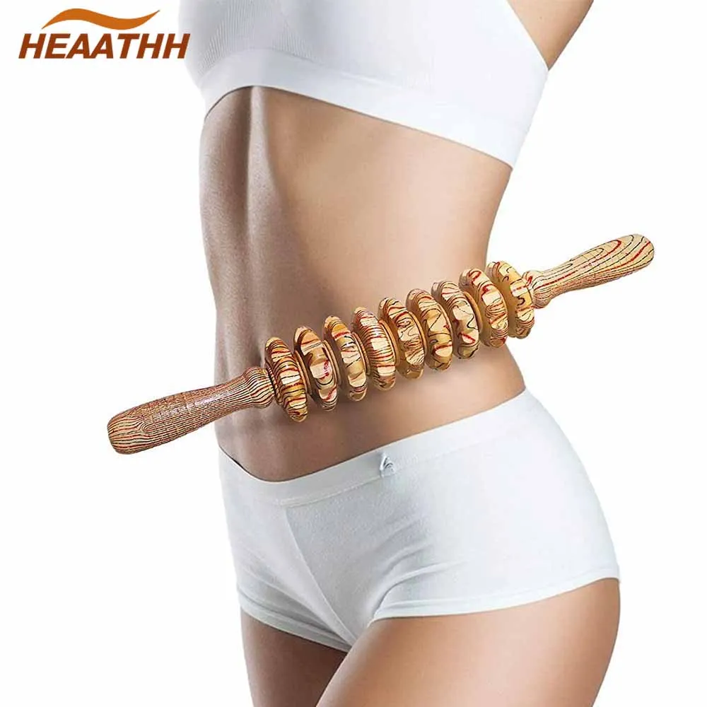 

Wooden Therapy Massager Roller Trigger Point Massager Stick for Fascia Cellulite Muscle & Abdomen Body, Muscle Belly Relief Tool