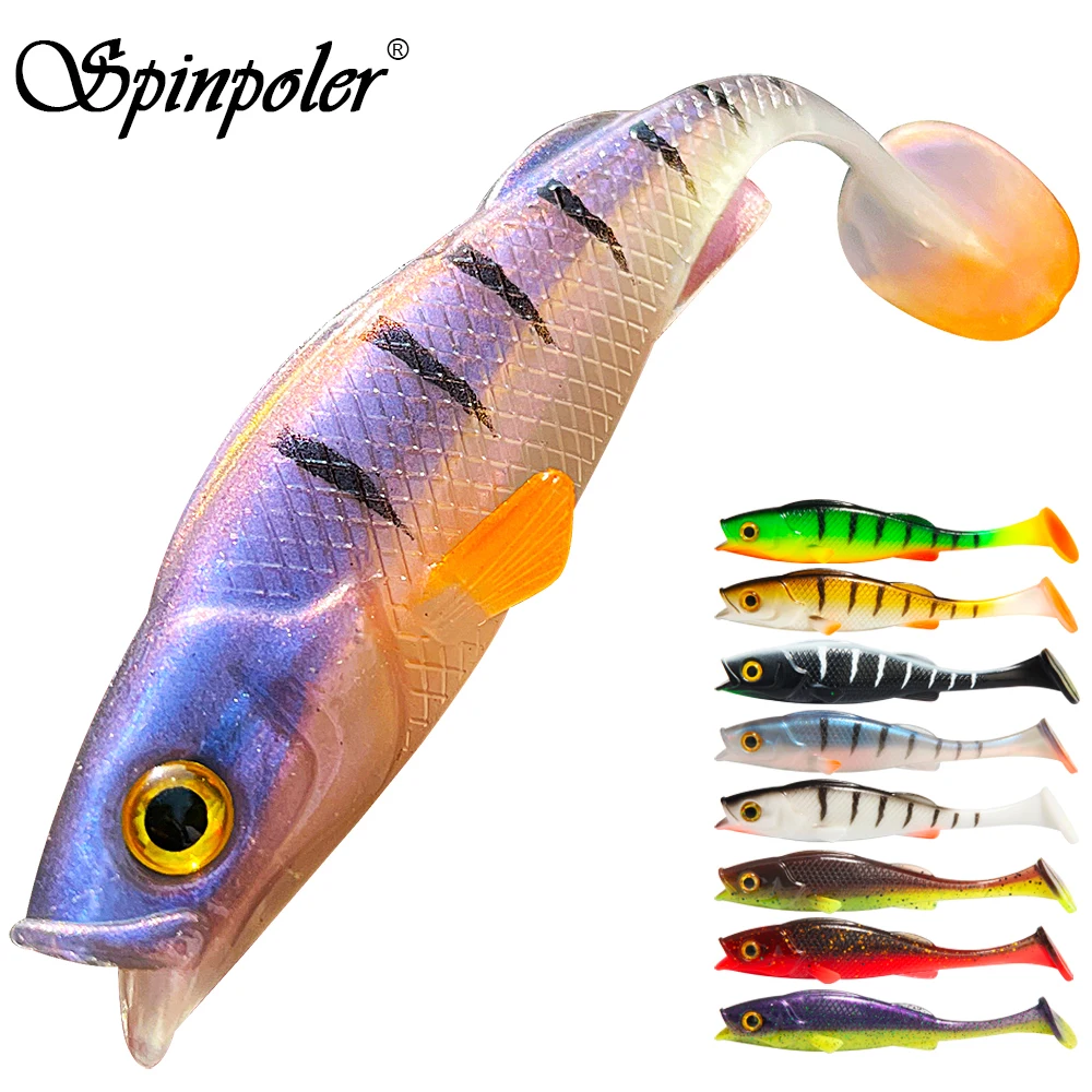 Spinpoler Soft Swimbait Fishing Lure 7cm 11cm 14cm UV Light Shad Silicone  Bass Artificial Pike Bass Paddle Tail Jig Wobblers