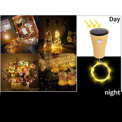태양광 와인 병 Led 패어리 라이트, 방수 스트링 라이트, 크리스마스 웨딩 바 호텔 장식 화환 라이트 4
