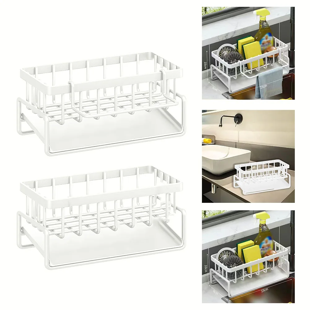 

Kitchen Storage Holder Rag Sponge Holder Table Storage Rack Storage Rack Drain Basket Sink Drain Rack Kitchen Supply Rust Proof