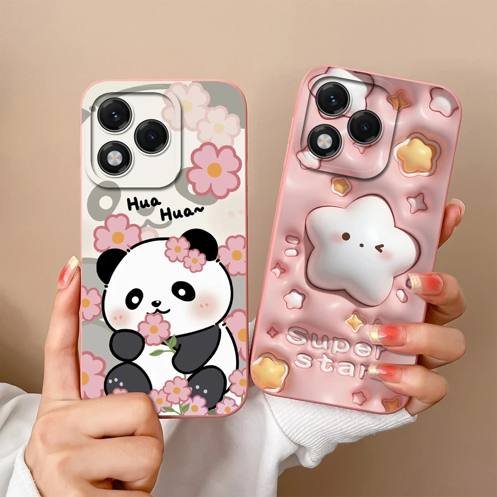 Lovely Flower Star Pattern Liquid Silicone Soft Case - High Quality Back Cover