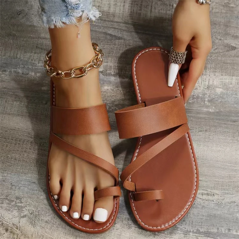 

Women Minimalist Thong Sandals 2024 New Fashion Flat Sandals Summer Outdoor Beach Vacation Leisure Woman Shoes