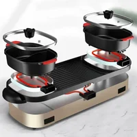 barbecue oven household electric baking pan non stick barbecue machine multi-functional rinse and roast hot pot 6-10 people 1