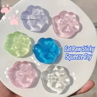 1pc Mini Hand Pinching Cat Paw Fish Fidget Toy Ice Pressure Ball Toy Squeeze Toy Cat Paw Mini Mochi Mini Mochi Ice Block 1