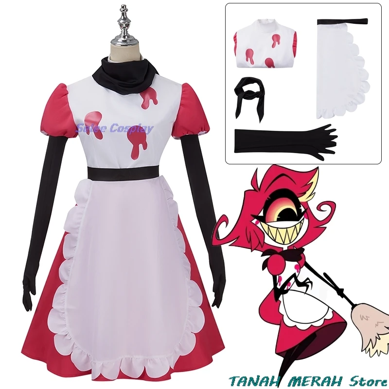 

Niffty Anime Hazbin Niff Cosplay Costume Suit Cute Devil Roleplay Clothes Uniform Hotel Cosplay Halloween Party Women Dress