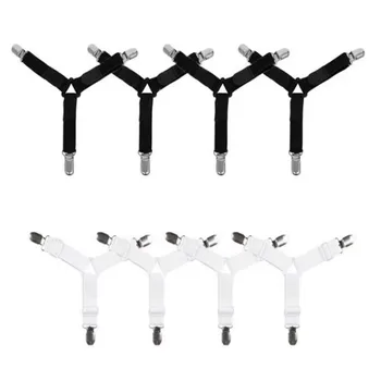 4Pcs/set Elastic Bed Sheet Grippers Three Head Clips Gripper Holder Suspender Bed Sheet Fasteners Home Textiles Organize Gadget