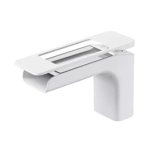 Brushed Gold Brass Mixer,Basin Fcucets,Hot & Cold Sink Waterfall Tap,with LED Temperature Display,Single Handle,Deck Mounted,New 8