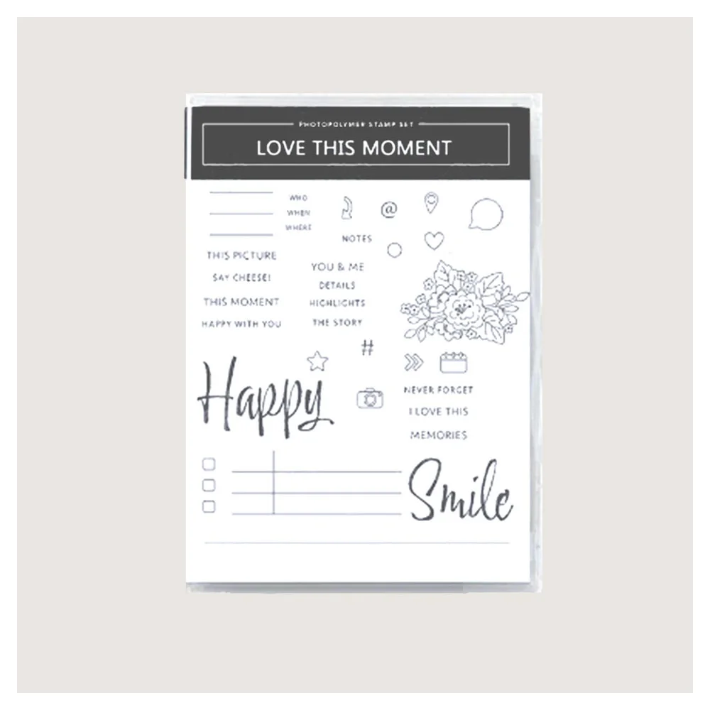 

New Happy Letter Background Clear Silicone Stamps for Scrapbooking Decorate DIY Card Making Scrapbook Material Craft Supplies