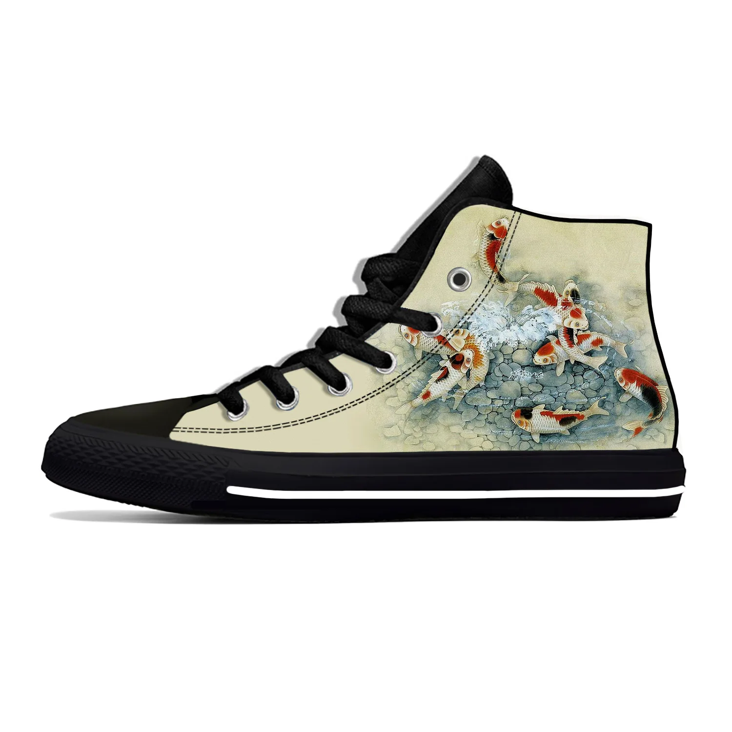 

Summer Cool Hot Anime Manga Cartoon Koi Fish Funny Carp Casual Shoes Men Women Latest Sneakers Classic High Top Board Shoes