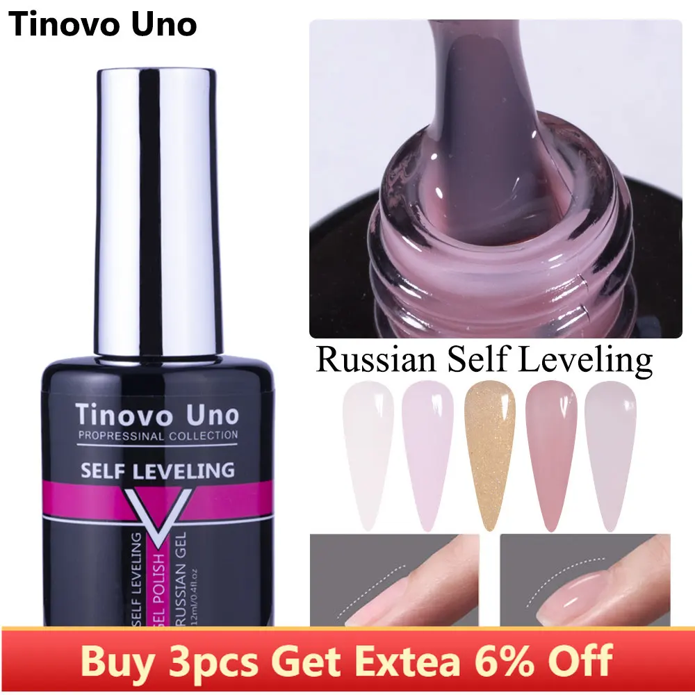 Tinovo Uno Russian Self Leveling Gel Nail Polish Jelly Pink Semi