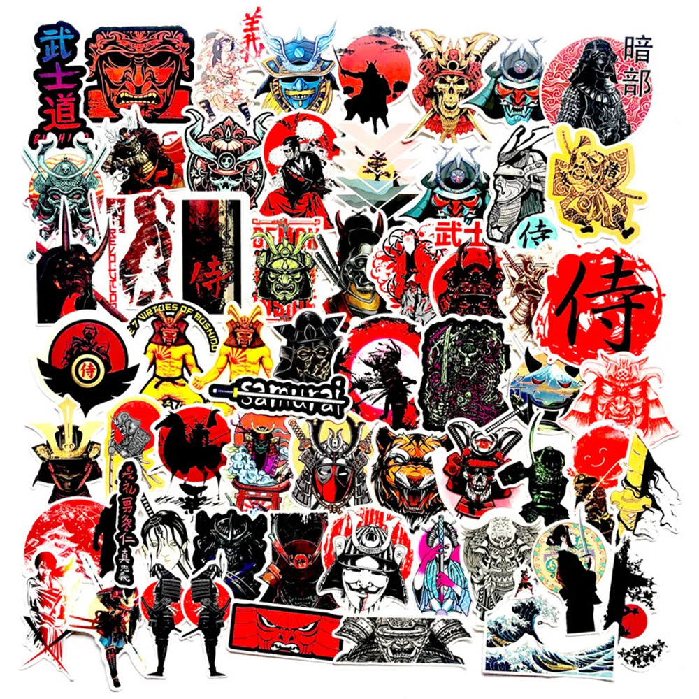 

10/30/50pcs Japanese Bushido Cartoon Sticker For Luggage Laptop Ipad Skateboard Guitar Motorcycle Sticker Wholesale